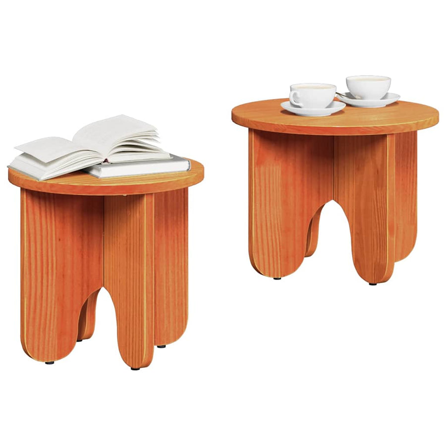 Koffietafel Set 2 pcs Wasbruin 39.5 x 39.5 x 30 cm