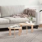 Salontafel set massief grenenhout naturel 2 stuks