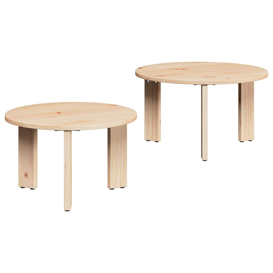 Koffietafel Set 2 pcs Naturel 47.5 x 47.5 x 27 cm