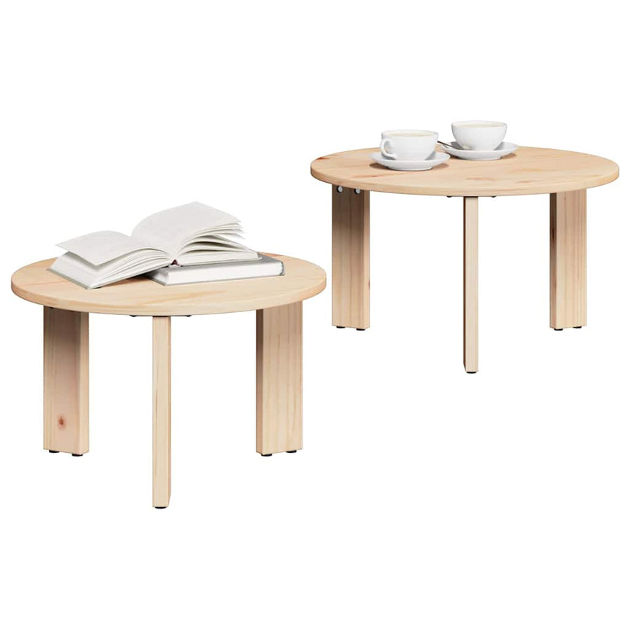 Koffietafel Set 2 pcs Naturel 47.5 x 47.5 x 27 cm