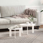 Salontafel set 2 stuks massief grenenhout wit 47.5x47.5x27 cm