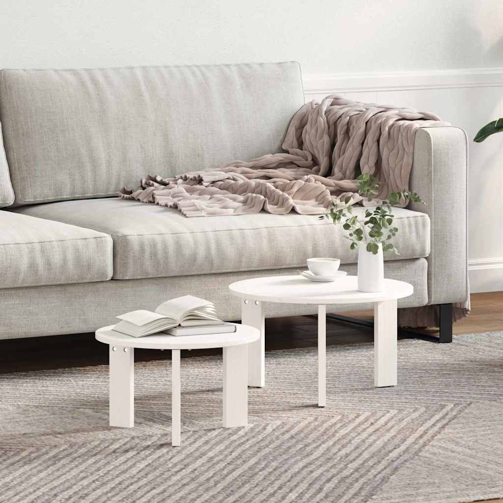 Koffietafel Set 2 pcs Wit 47.5 x 47.5 x 27 cm