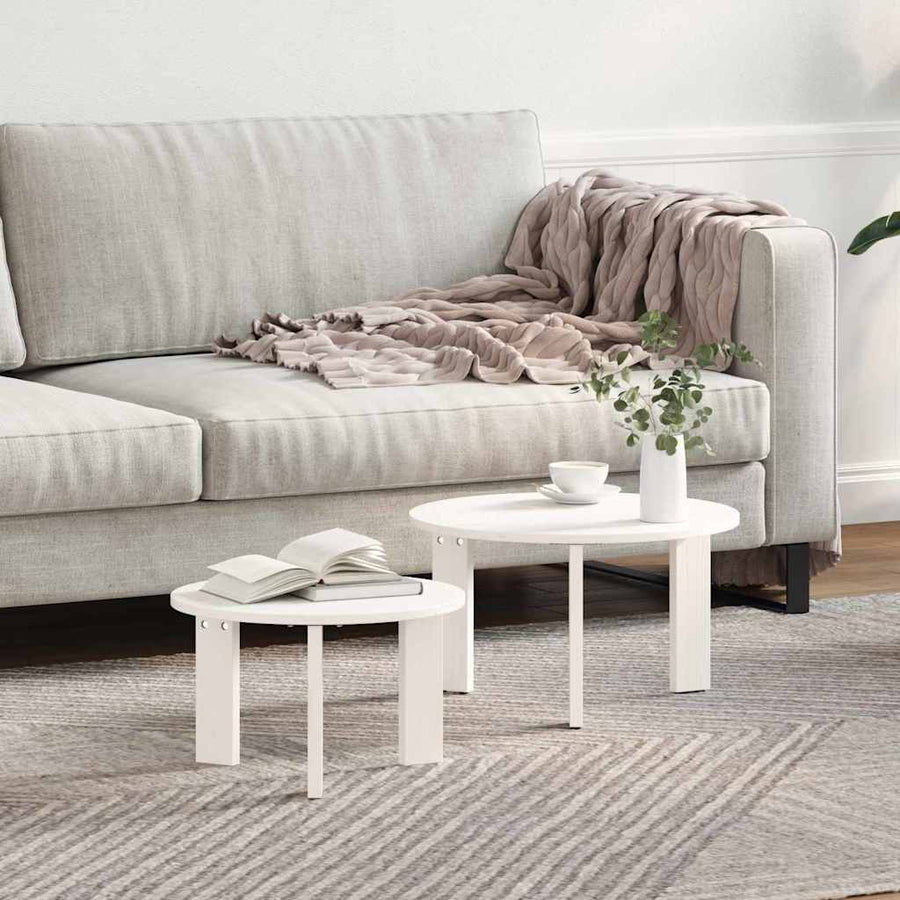 Koffietafel Set 2 pcs Wit 47.5 x 47.5 x 27 cm