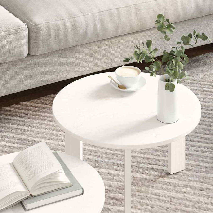 Koffietafel Set 2 pcs Wit 47.5 x 47.5 x 27 cm