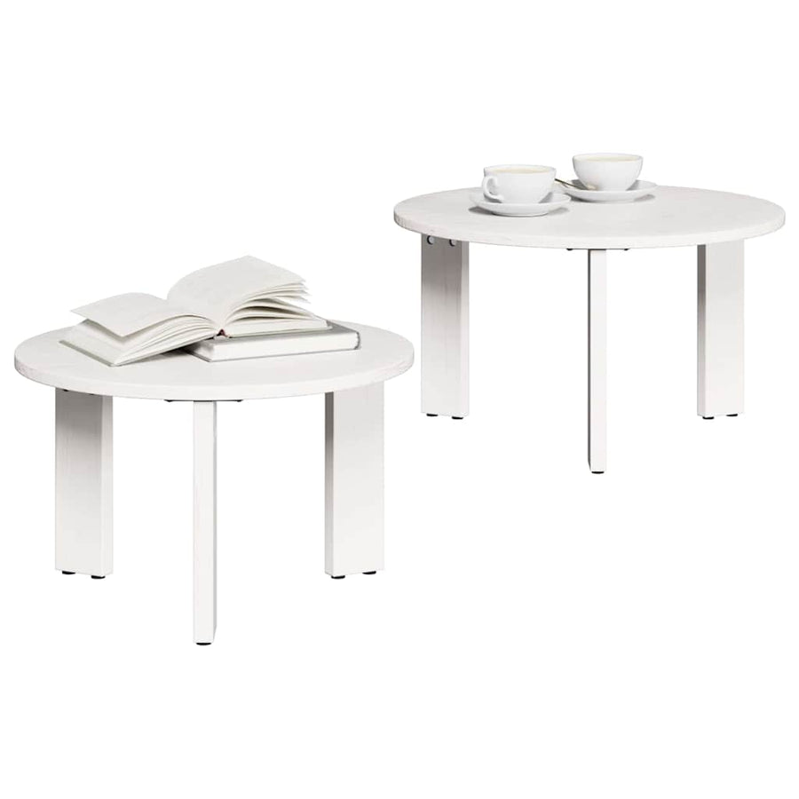 Koffietafel Set 2 pcs Wit 47.5 x 47.5 x 27 cm