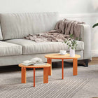Salontafel set massief grenenhout wasbruin 2 stuks