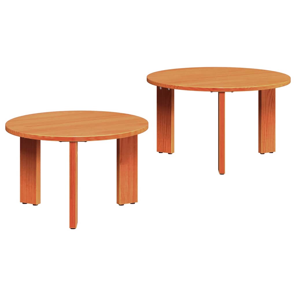 Koffietafel Set 2 pcs Wasbruin 47.5 x 47.5 x 27 cm