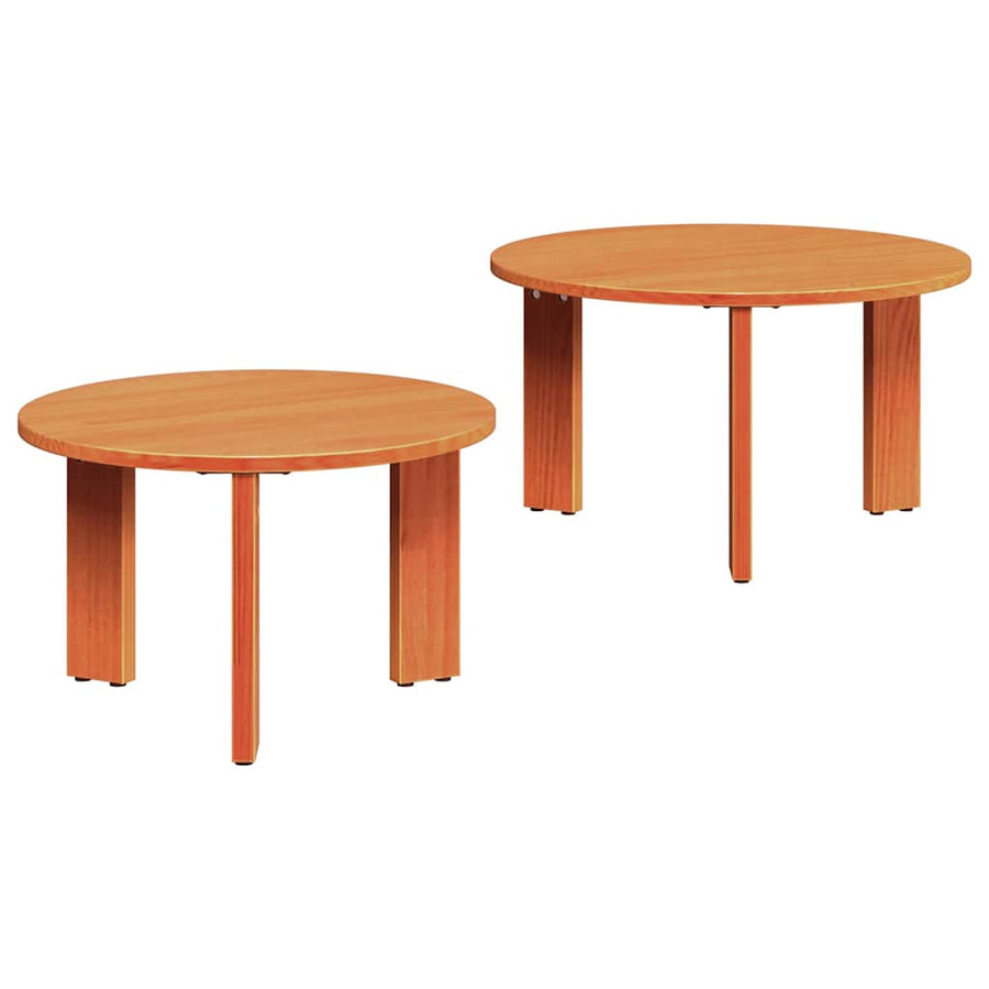 Koffietafel Set 2 pcs Wasbruin 47.5 x 47.5 x 27 cm