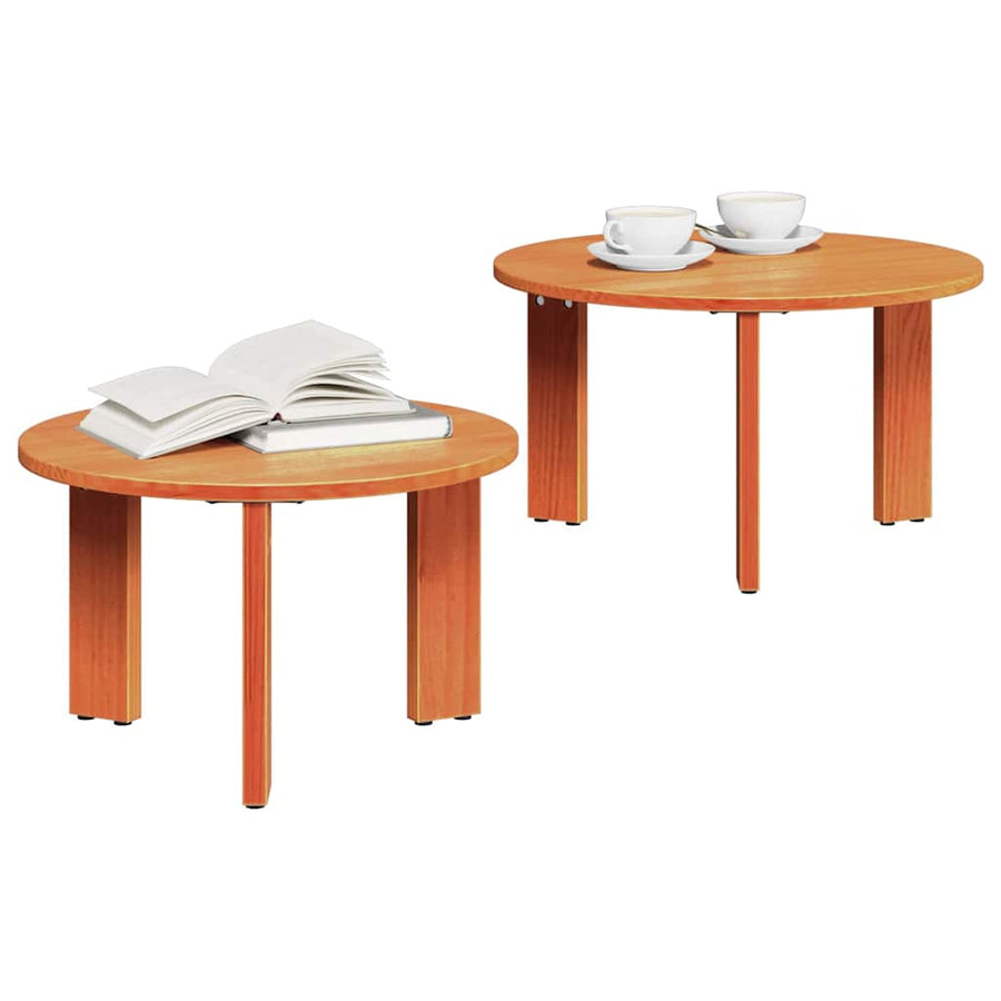 Koffietafel Set 2 pcs Wasbruin 47.5 x 47.5 x 27 cm