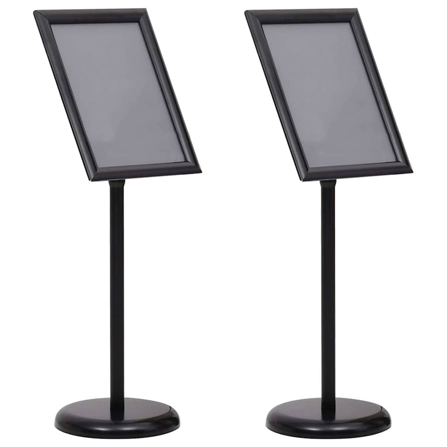 Posterstandaards 2 pcs Zwart 32.7 x 24 x 108 cm Aluminium