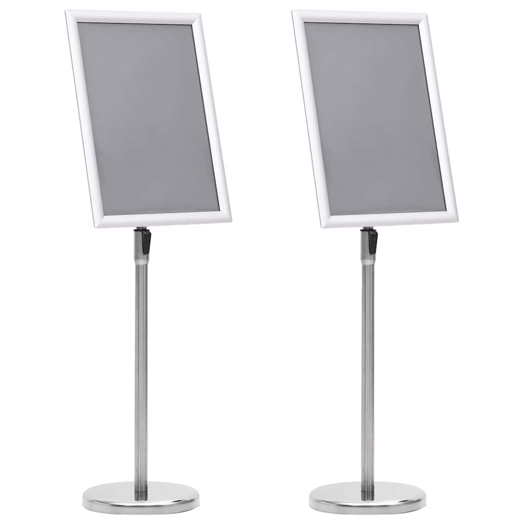 Posterstandaards 2 pcs Zilver 32.7 x 24 x 108 cm Aluminium