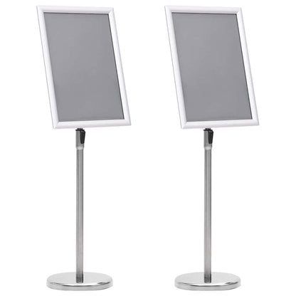 Posterstandaards 2 pcs Zilver 32.7 x 24 x 108 cm Aluminium