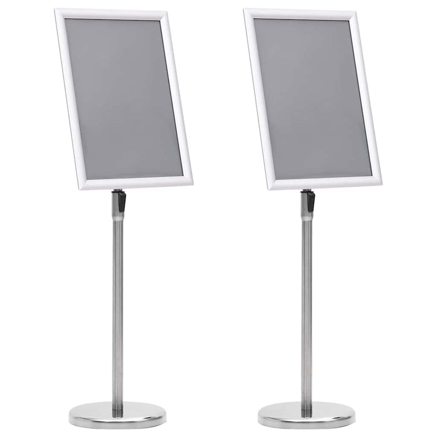 Posterstandaards 2 pcs Zilver 32.7 x 24 x 108 cm Aluminium