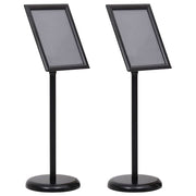 Posterstandaard aluminium zwart 2 stuks 32.7x24x108 cm