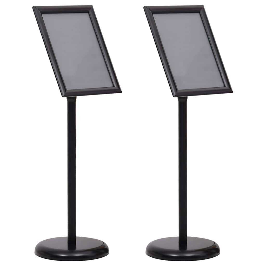 Posterstandaards 2 pcs Zwart 32.7 x 24 x 108 cm Aluminium