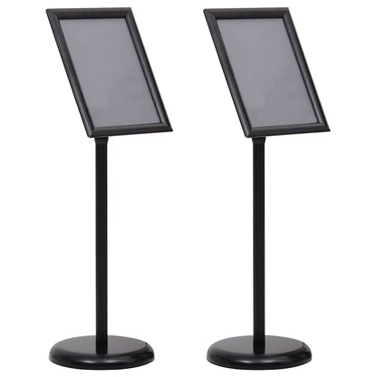 Posterstandaards 2 pcs Zwart 32.7 x 24 x 108 cm Aluminium