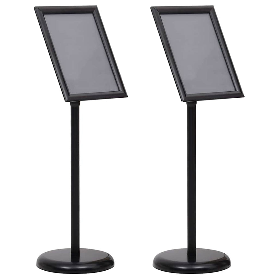 Posterstandaards 2 pcs Zwart 32.7 x 24 x 108 cm Aluminium