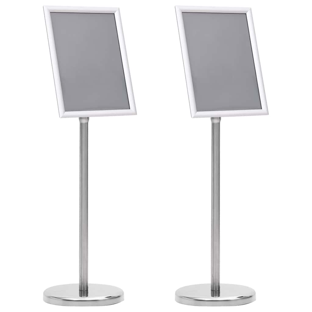 Posterstandaards 2 pcs Zilver 32.7 x 24 x 108 cm Aluminium