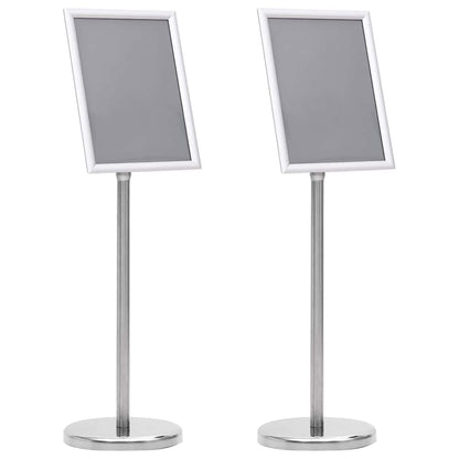 Posterstandaards 2 pcs Zilver 32.7 x 24 x 108 cm Aluminium