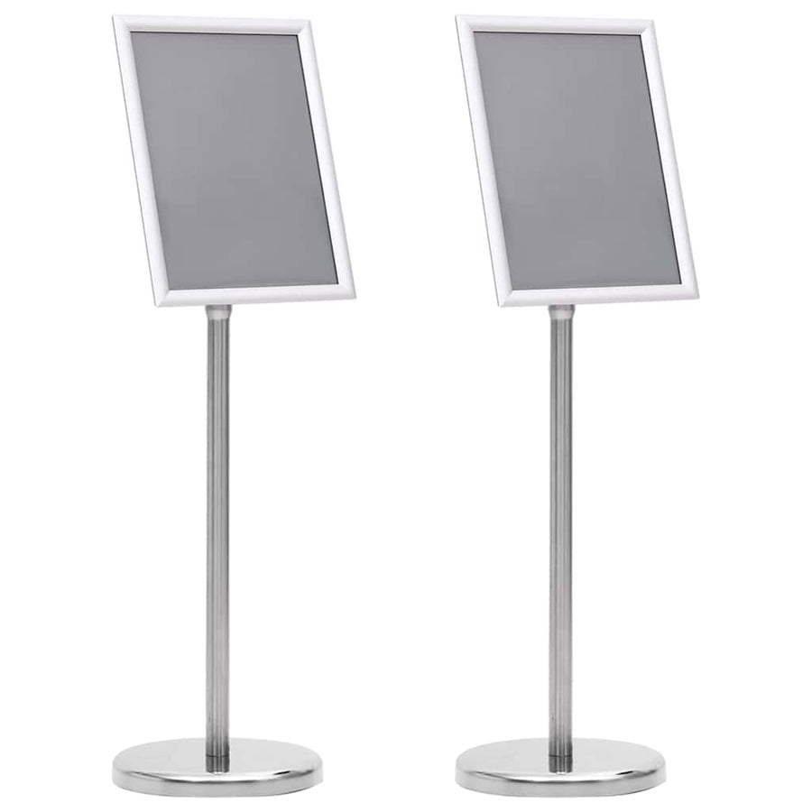 Posterstandaards 2 pcs Zilver 32.7 x 24 x 108 cm Aluminium
