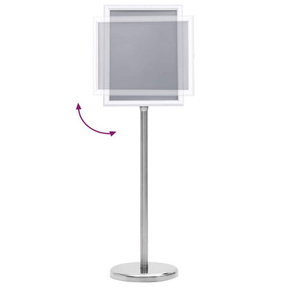 Posterstandaards 2 pcs Zilver 32.7 x 24 x 108 cm Aluminium