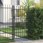 Gray Garden Gate with Lock 103 x 225 cm Powder-Coated Steel