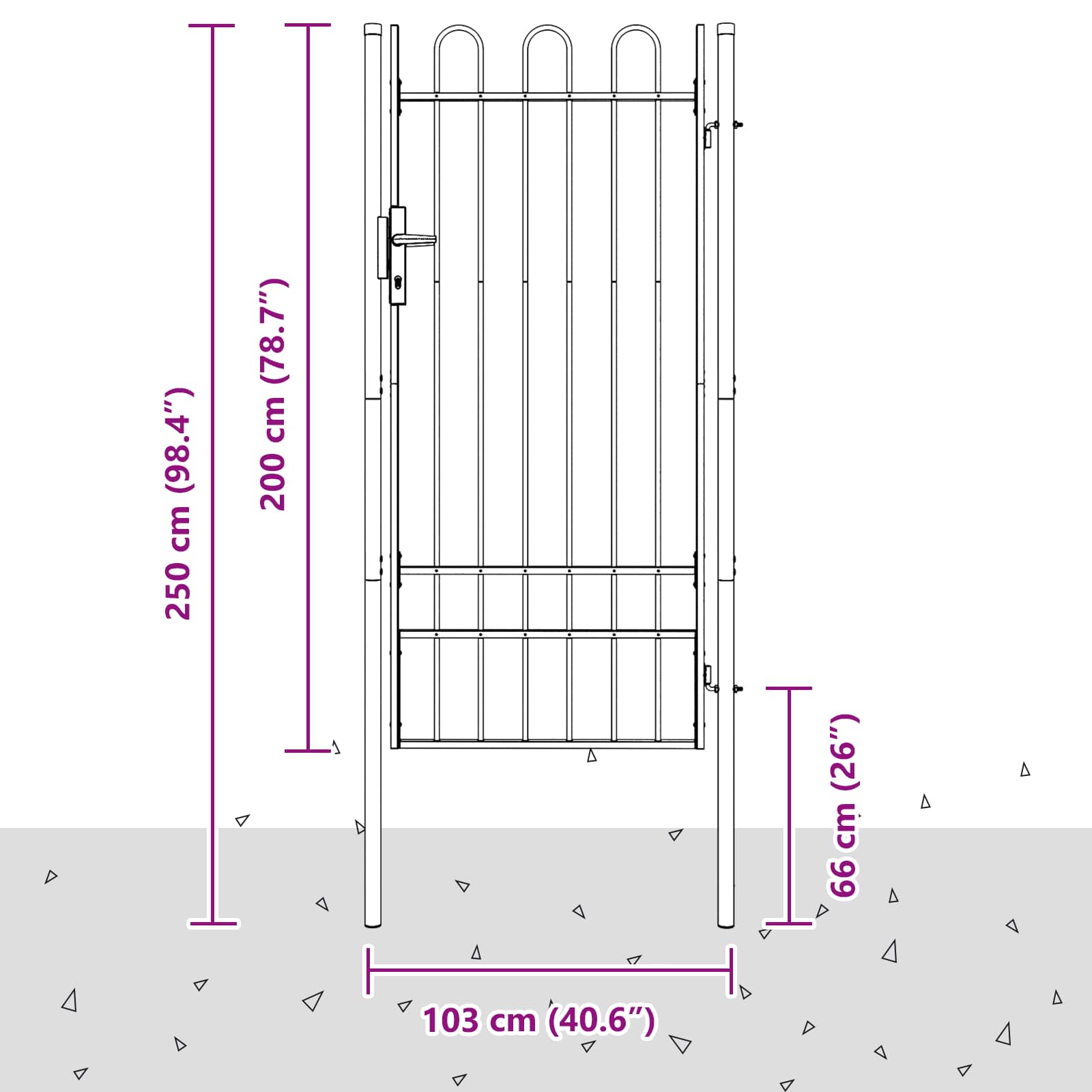 Hekpoort BOXTEL 103 x 250 cm Gepoedercoat staal Grijs