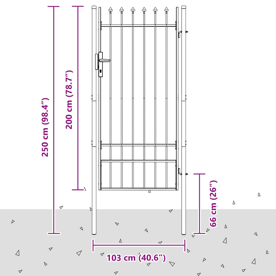 Hekpoort BOXTEL 103 x 250 cm Gepoedercoat staal Grijs