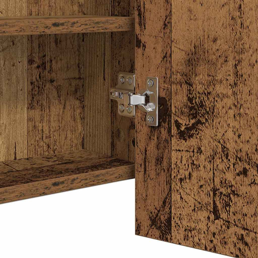 LED Spiegelkast met plank Oudhout 100 x 12 x 45 cm Bewerkt hout