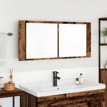 LED Spiegelkast met plank Oudhout 100 x 12 x 45 cm Bewerkt hout