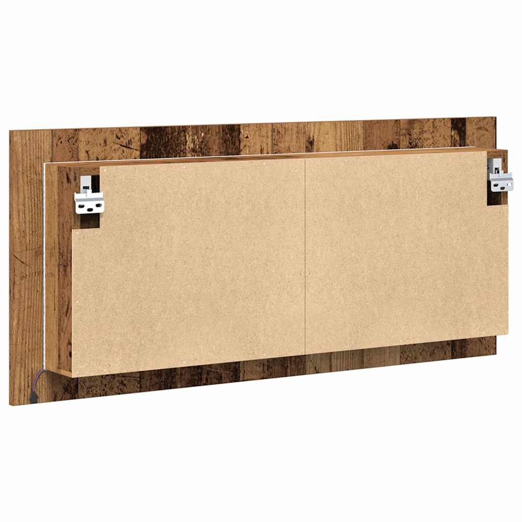 LED Spiegelkast met plank Oudhout 100 x 12 x 45 cm Bewerkt hout