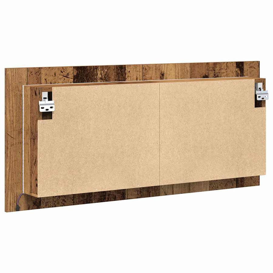 LED Spiegelkast met plank Oudhout 100 x 12 x 45 cm Bewerkt hout