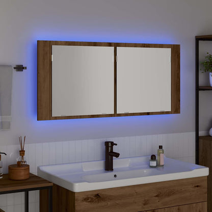 LED Spiegelkast Artisan Eiken 100 x 12 x 45 cm Bewerkt hout