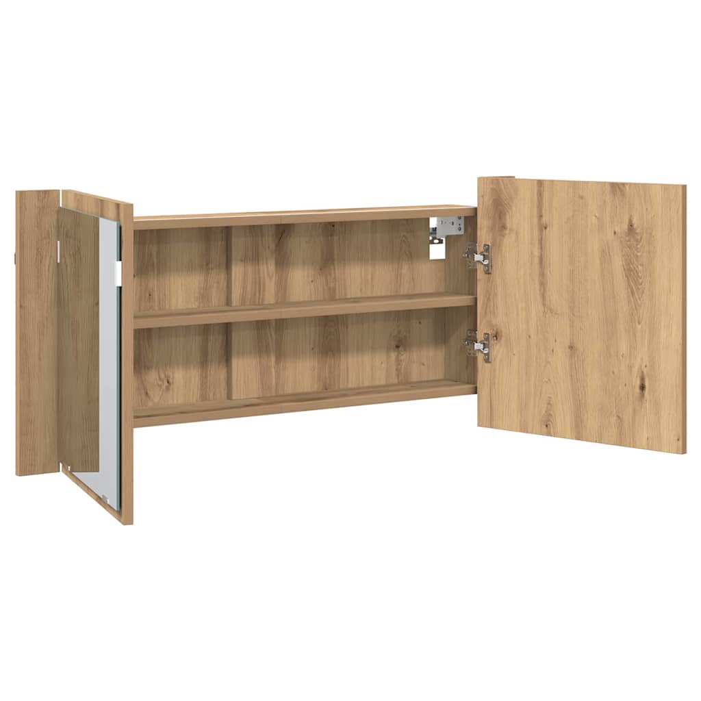 LED Spiegelkast Artisan Eiken 100 x 12 x 45 cm Bewerkt hout