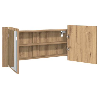 LED Spiegelkast Artisan Eiken 100 x 12 x 45 cm Bewerkt hout