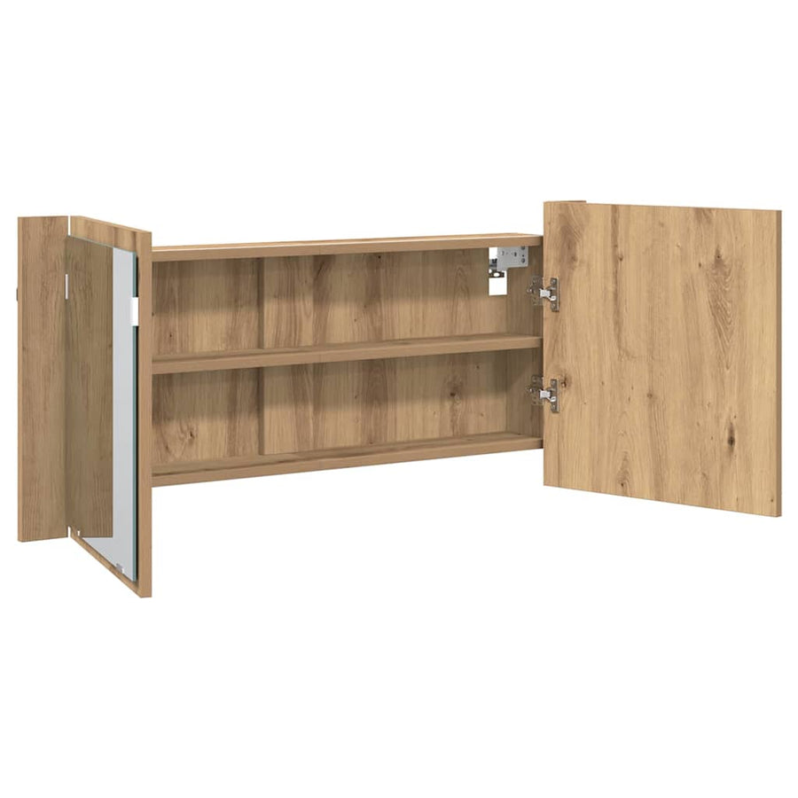 LED Spiegelkast Artisan Eiken 100 x 12 x 45 cm Bewerkt hout