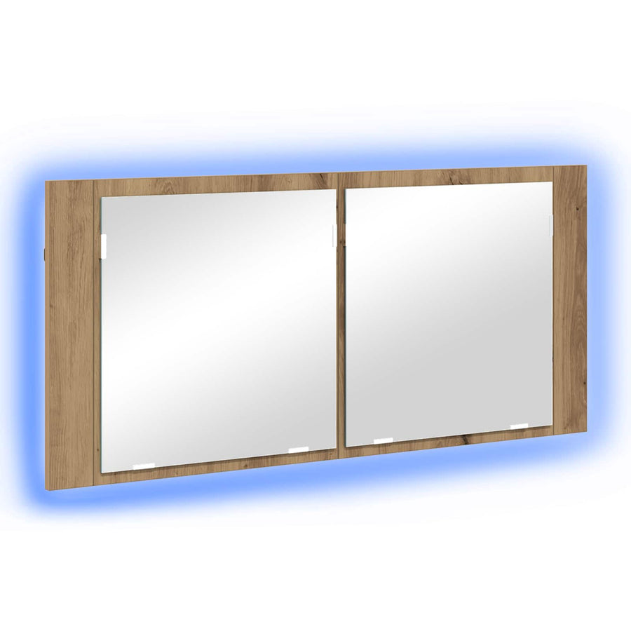 LED Spiegelkast Artisan Eiken 100 x 12 x 45 cm Bewerkt hout