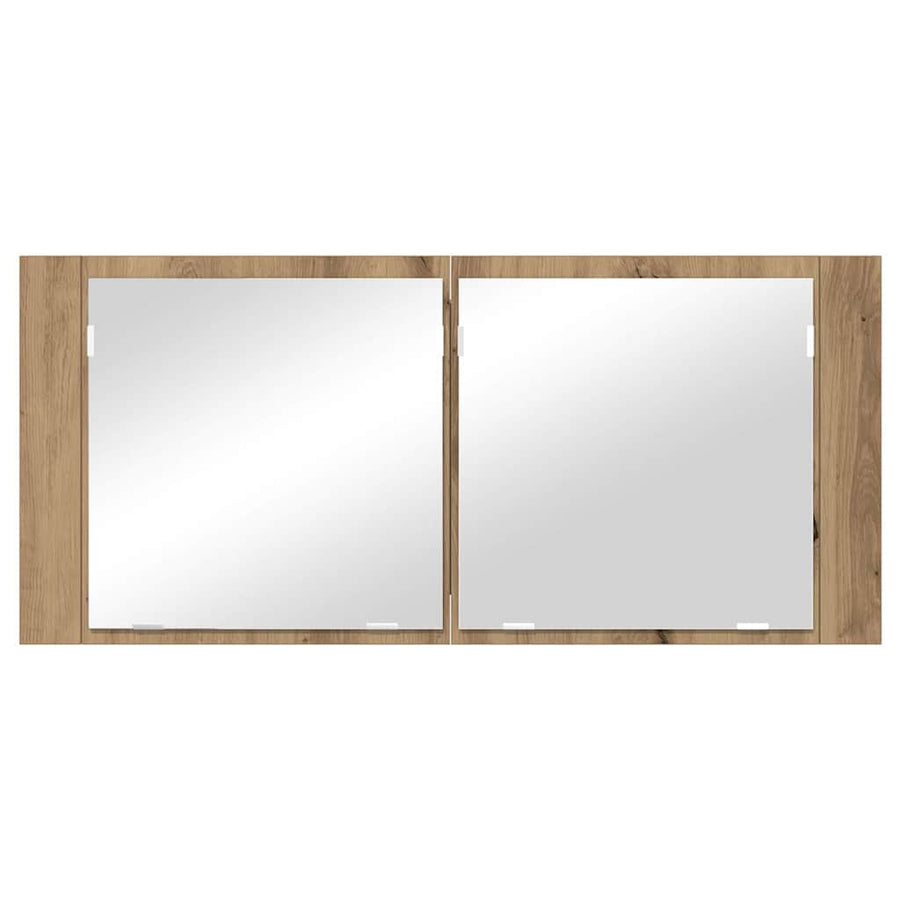 LED Spiegelkast Artisan Eiken 100 x 12 x 45 cm Bewerkt hout