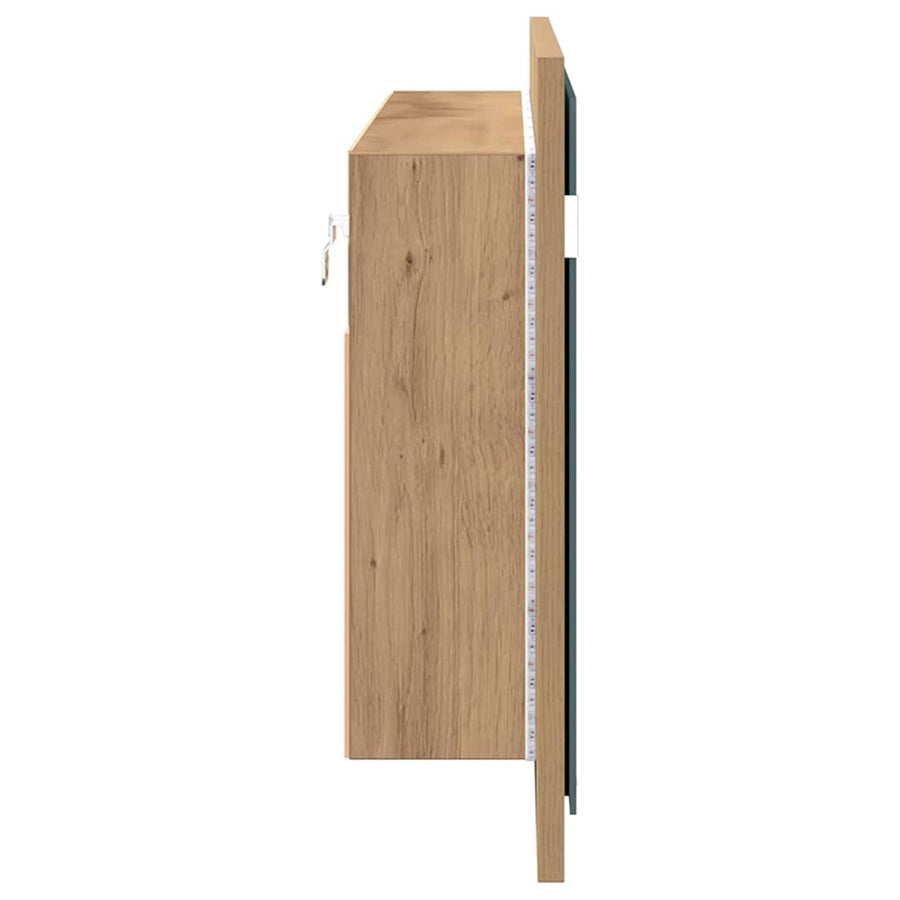 LED Spiegelkast Artisan Eiken 100 x 12 x 45 cm Bewerkt hout