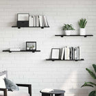 Boekenplank 80x20x1.5 cm zwart bewerkt hout