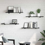Boekenplank 80x20x1.5 cm zwart bewerkt hout
