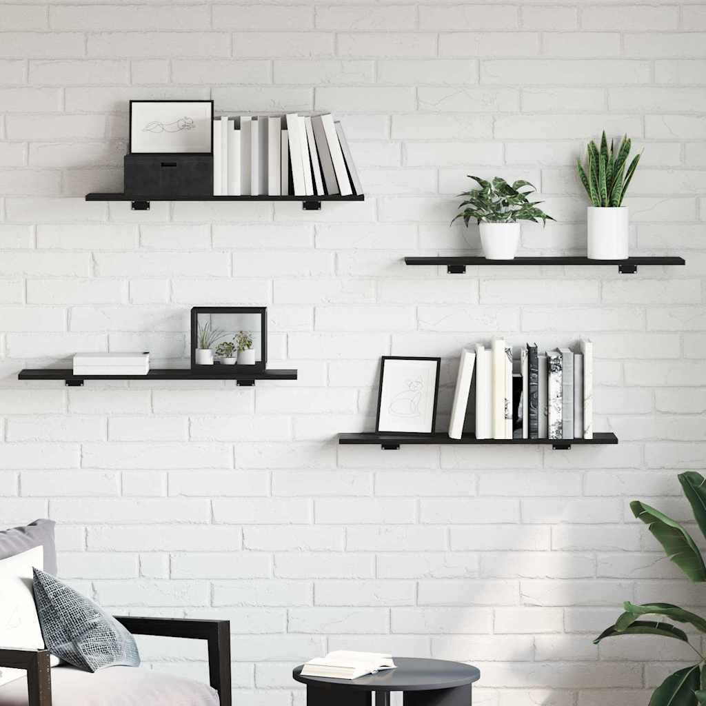 Boekenplank Bord 4 pcs Zwart 100 x 40 x 1.5cm Spaanplaat