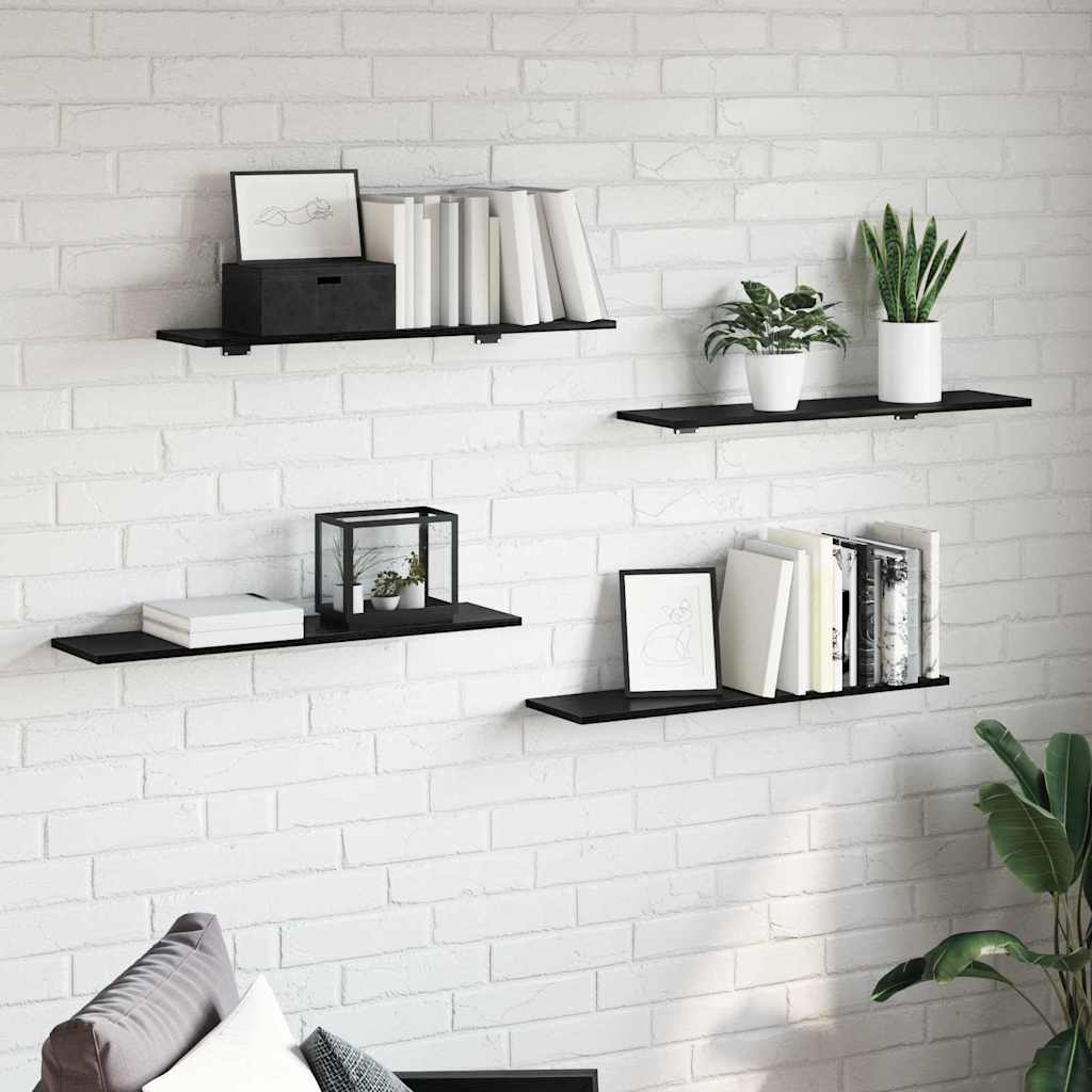 Boekenplank Bord 4 pcs Zwart 100 x 40 x 1.5cm Spaanplaat