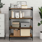 Bookshelf Board 4 pcs Brown 80 x 40 x 1.5 cm Engineered wood