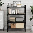 Bookshelf Board 4 pcs Black 80 x 40 x 1.5 cm Engineered wood