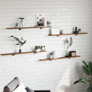 Boekenplank 100x40x1.5 cm bewerkt hout bruin set van 4