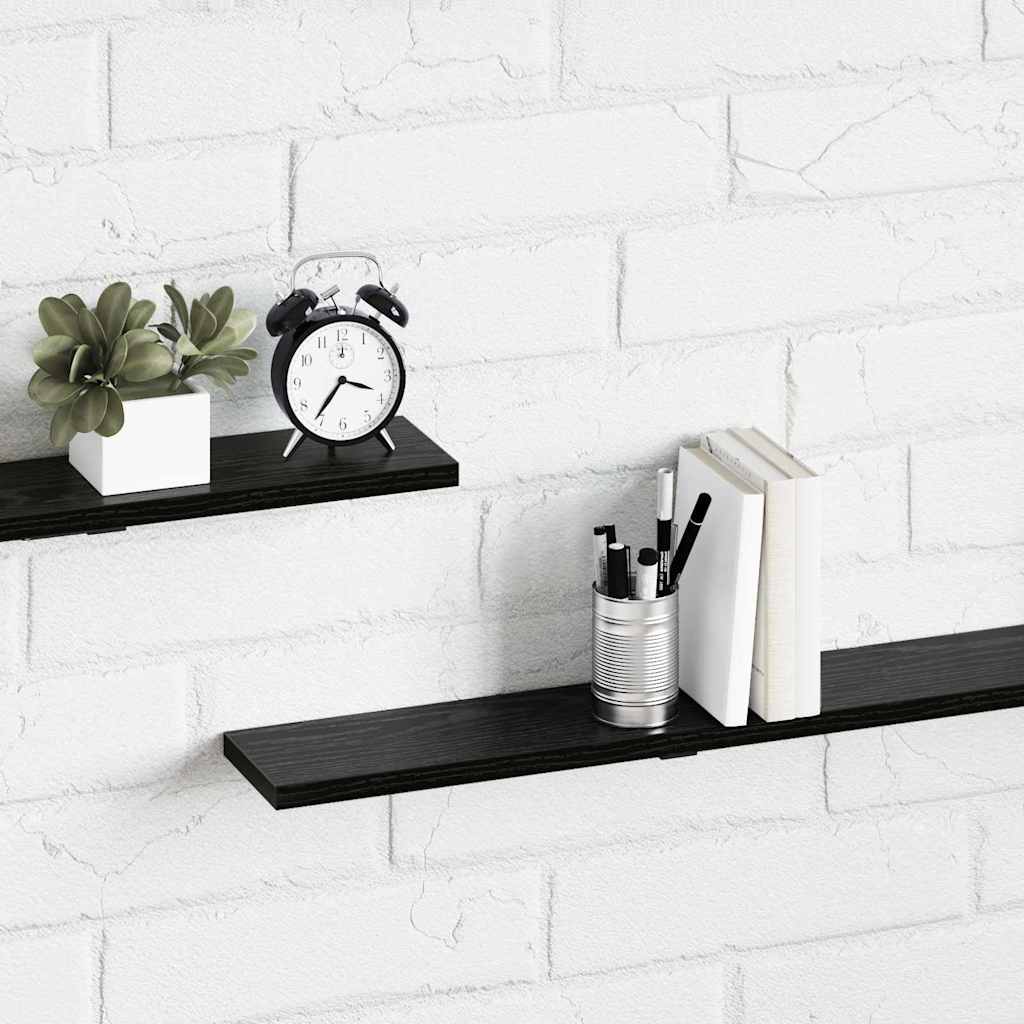 Boekenplank Bord 4 pcs Zwart 100 x 10 x 1,5 cm Bewerkt hout