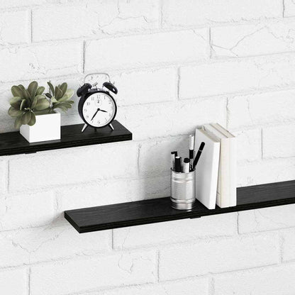 Boekenplank Bord 4 pcs Zwart 100 x 10 x 1,5 cm Bewerkt hout