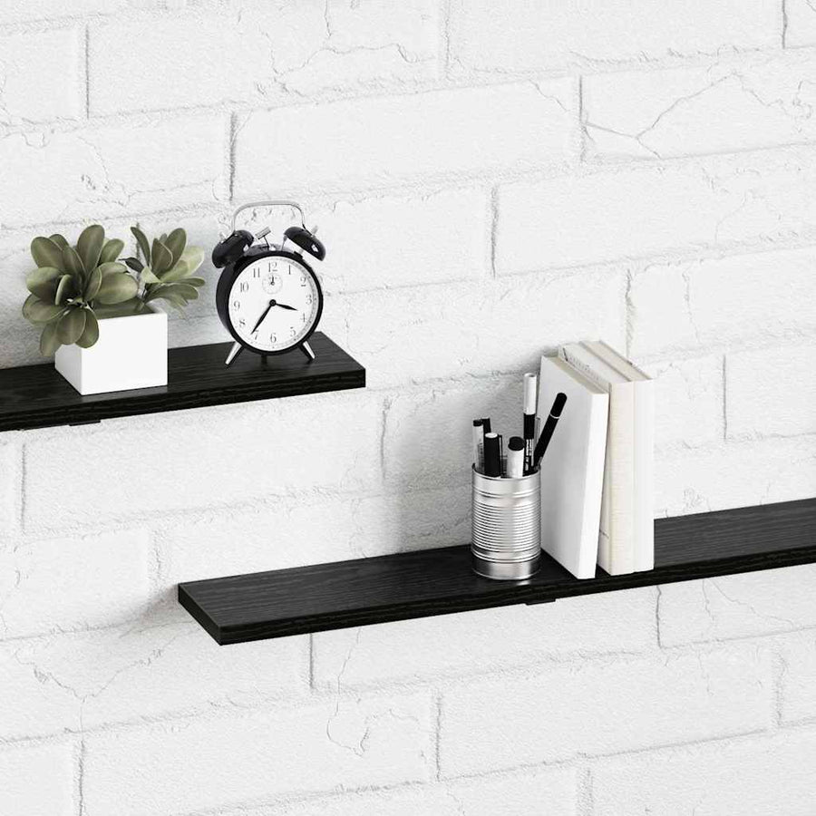 Boekenplank Bord 4 pcs Zwart 100 x 10 x 1,5 cm Bewerkt hout