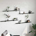 Boekenplank 100x10x1.5 cm zwart bewerkt hout